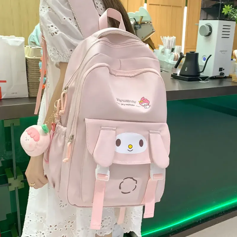 Sanrio New Clow M Schoolbag Female Cute Cartoon Backpack Junior High School Student Lightweight Jade Hanging Dog Backpack