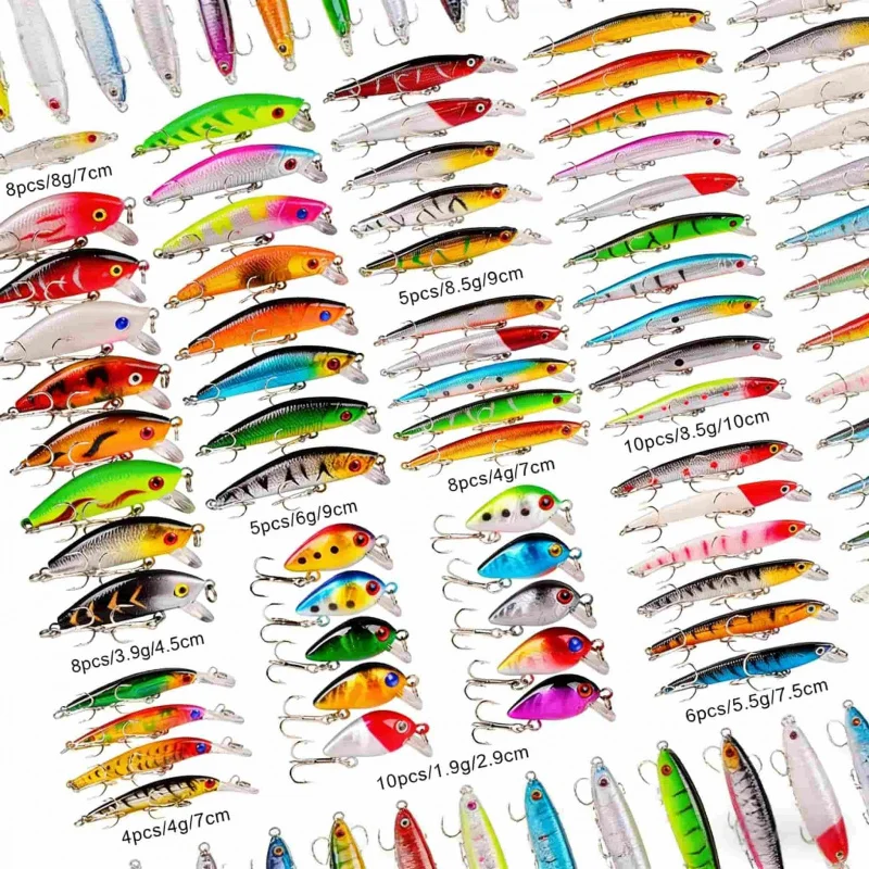 

Набор плавающих бионических приманок (56 шт.): мягкие и жесткие приманки, искусственные наживки, смешанный набор, незаменим для ловли краснощекой иловой рыбы и окуня.