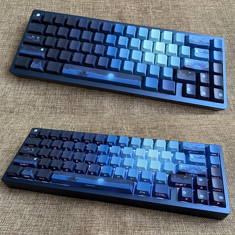 Mechanical Keyboard PBT Keycaps Cherry Profile Backlit Dye Sub Side Print 61 65 75 80 87 98 104 Layout Cherry MX Switch Keycap