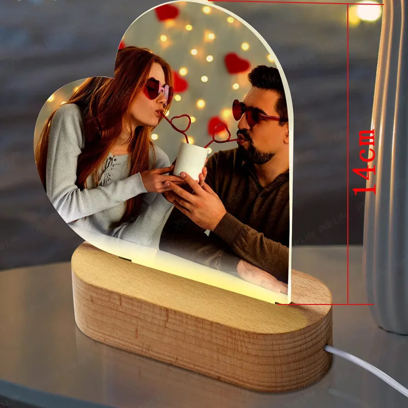 

5 Pcs Blank Printable Sublimation Acrylic Photo Lantern Picture Lamp for Christmas Customizable Lighting Decor