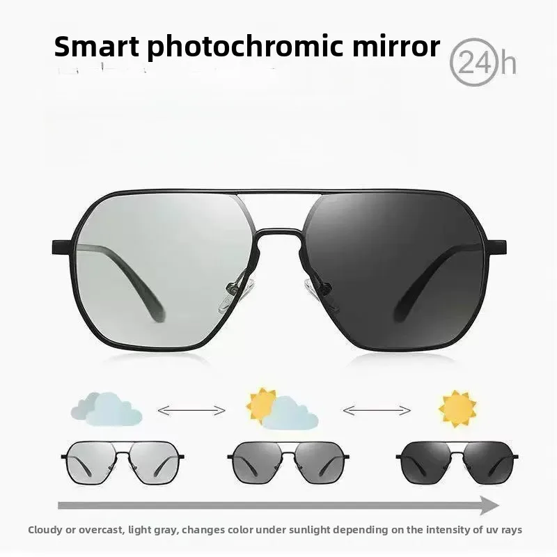 

Vintage Polarized Sunglasses Men Fashion Cycling Shades Driving Fishing Eyewear Retro Trendy Photochromic Hiking Riding Glasses