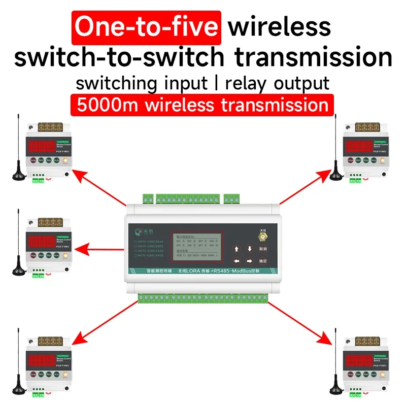Wireless IO module remote control switch, two-way feedback relay transmitter receiver, DC12V 24V AC220V 380V, wireless IO module