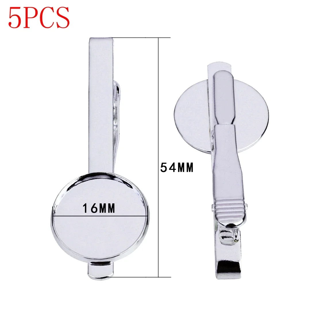 5 PCS/lot 16mm Glass Cabochon DIY Tie 16 MM Tie Clip Base Blank Jewelry Settings Fit Clips Dad Boyfriend Husband