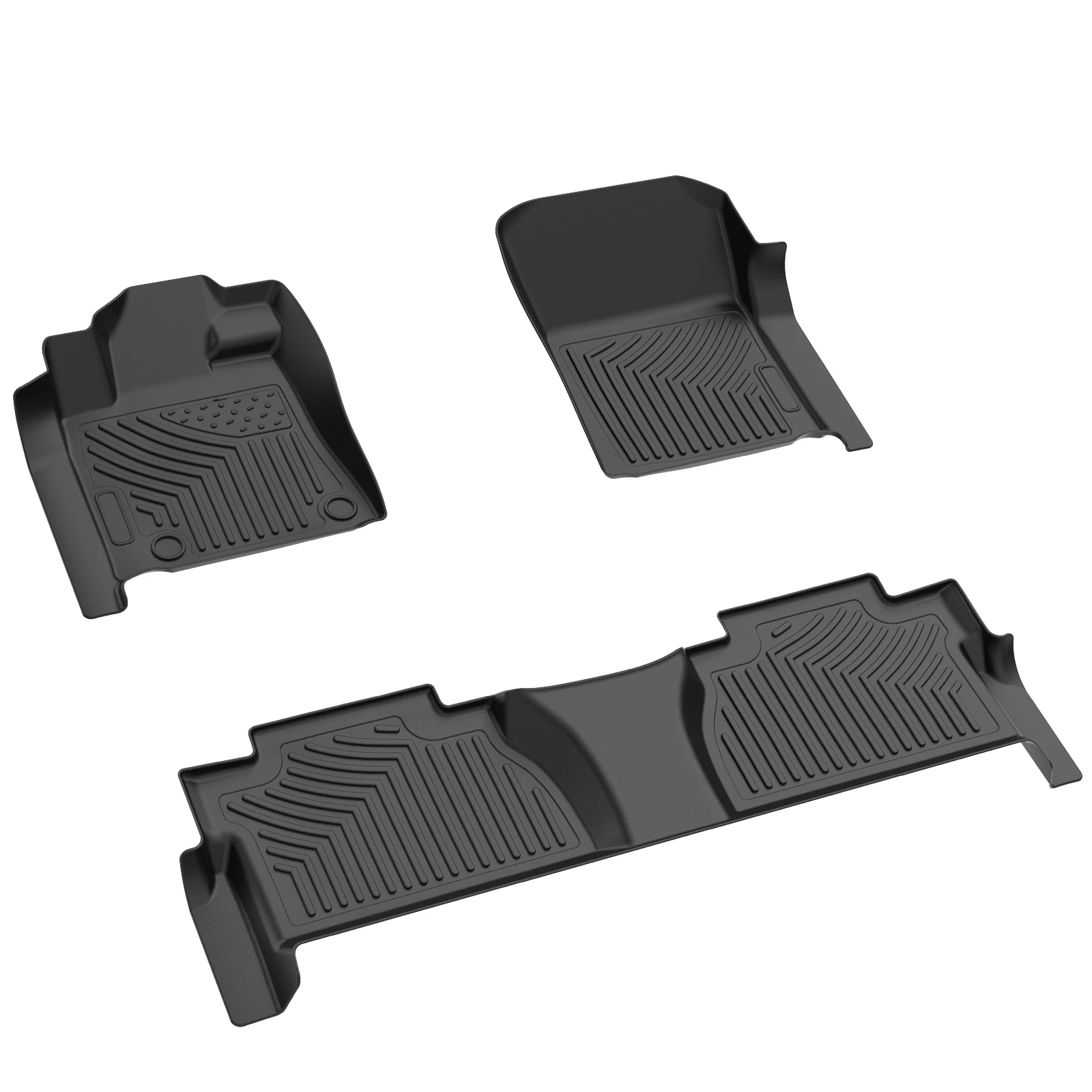 TPE Rubber Floor Mats for Toyota Tundra 2014-2021 Double / CrewMax Cab Set All-Weather Protection