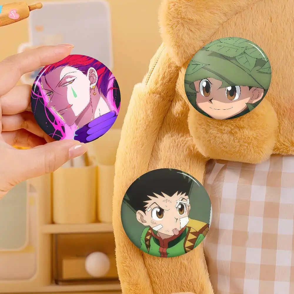 Anime H-Hunter X Hunter Badges Peripheral Lapel Pins Tinplate Round Brooch For Shoulder Bag Accessories Souvenir Gifts