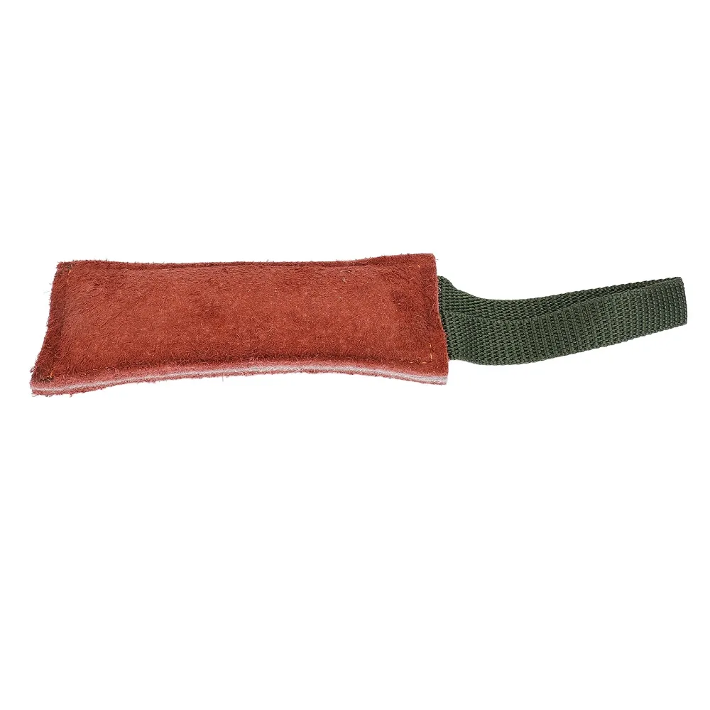 Genuine Leather Bite Stick Durable Long Shape Dog Training Stick Wear Tough Teething Dog Bite Toy Interactive Play