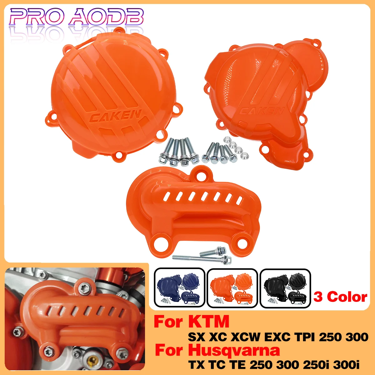 

Plastic Clutch Cover Magneto Engine Water Pump Guard Set For KTM Husqvarna TC TX SX XC EXC XCW TPI 250 300 TE250i 300i 2019-2023