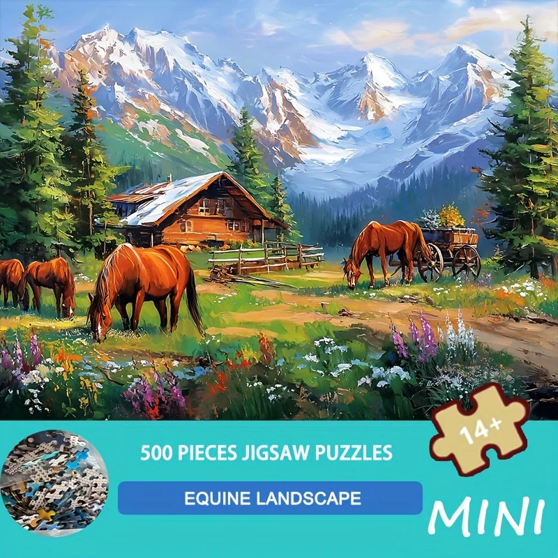 

Пазл из 500 деталей для взрослых, 38x26 см, с коробкой для хранения и плакатом формата А4, популярный рождественский подарок