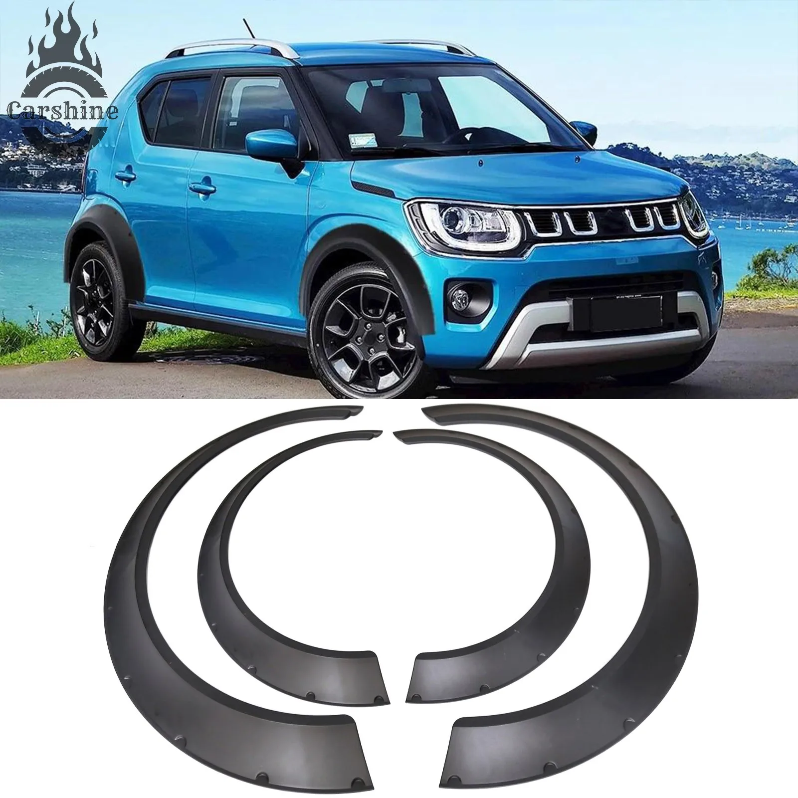 

4" Car Fender Flares Mudguard Wheel Arches Extra Wide Kit For Suzuki Ignis