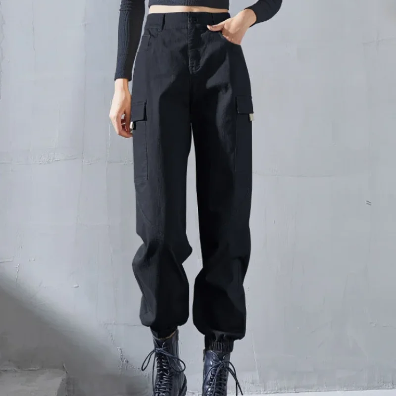 

Pants for Women Autumn Winter New In High Waist Elastic Xxl Harajuku Clothing Korean Fashion Casual Woman Trousers Original 90s