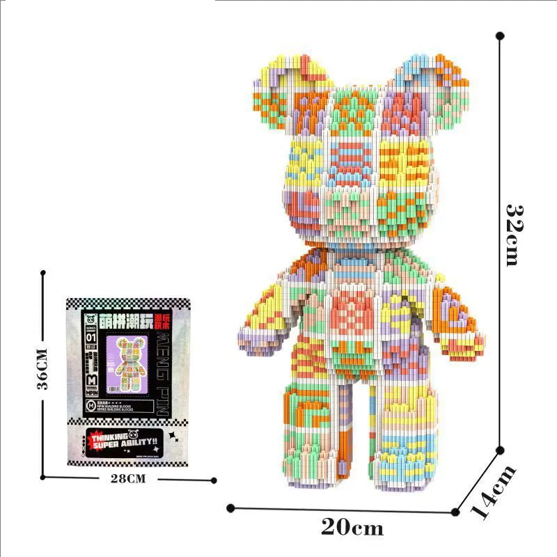 

Creative Kawaii Bear Building Blocks,assembly Toys for Boys and Girls Gift,,Ornaments, Home Decor,building Blocks Toy,32cm