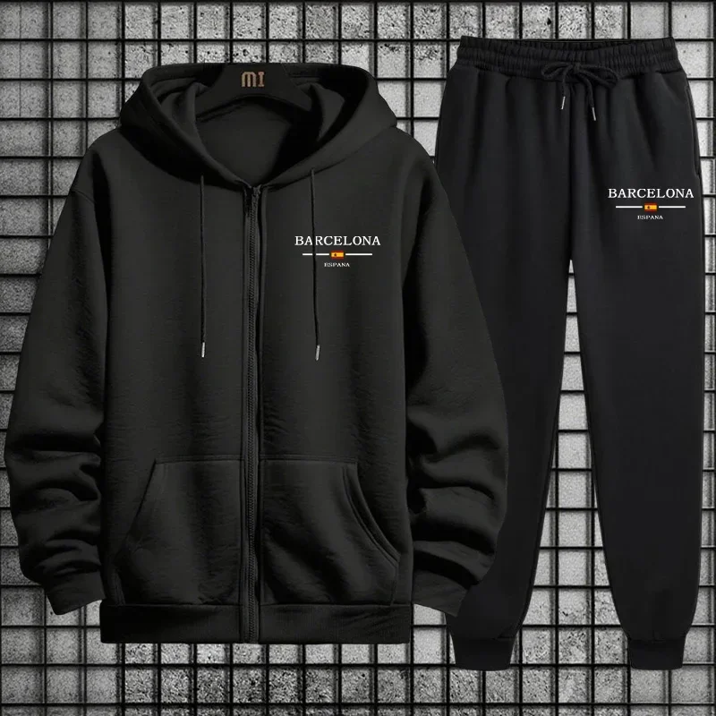 

2026 Spring Daily Casual Men Tracksuit Set Single Zip Up Hoodie And Single Sports Pants Athletic Lightweight Stretchy Sportswear