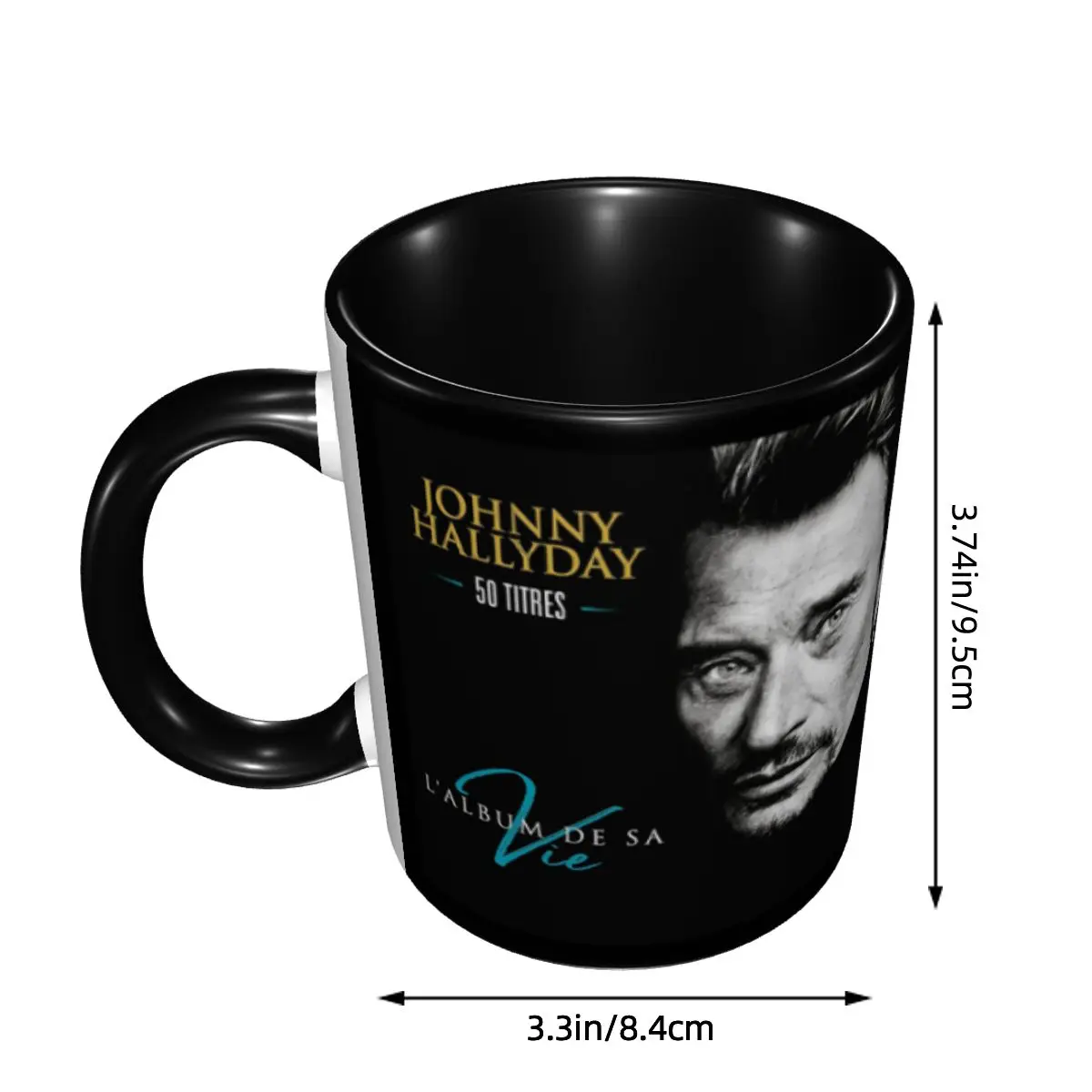 Johnny Hallyday French Rock Singer Coffee Mugs DIY Personalized Ceramic Tea Milk Mug Cup