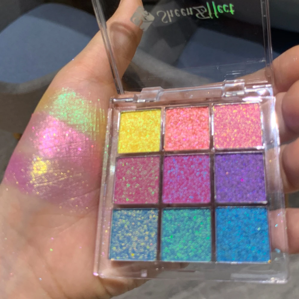 Sheeneffect chameleon nine-color eyeshadow disc ice-through glitter color sequins pearlescent daily eyeshadow