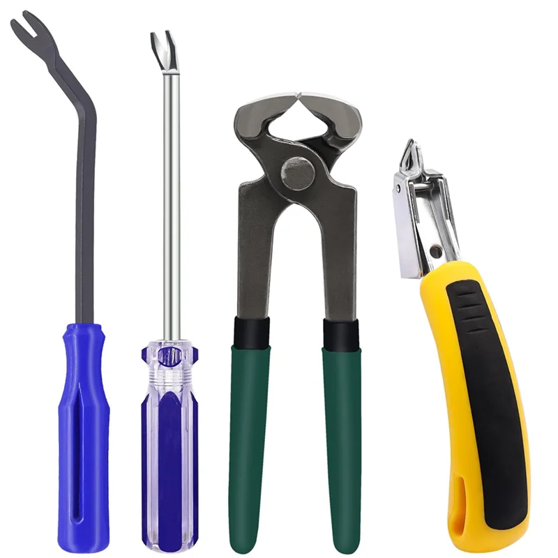 

ABZC-4Pcs Upholstery And Construction Staple Remover Tools Set For Furniture Floor Craft Project Photo Frame