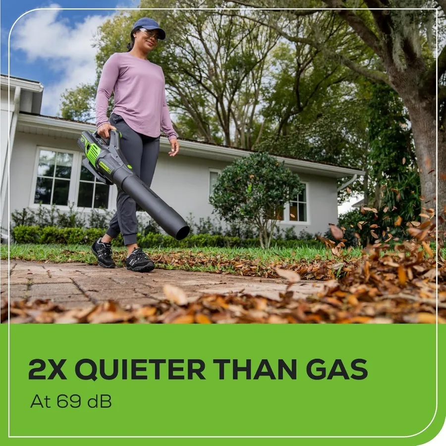 60V 610 CFM 130 MPH Cordless Leaf Blower High Power Lightweight Quiet Operation for Wet Leaves Driveways and Dense Gravel Inclu