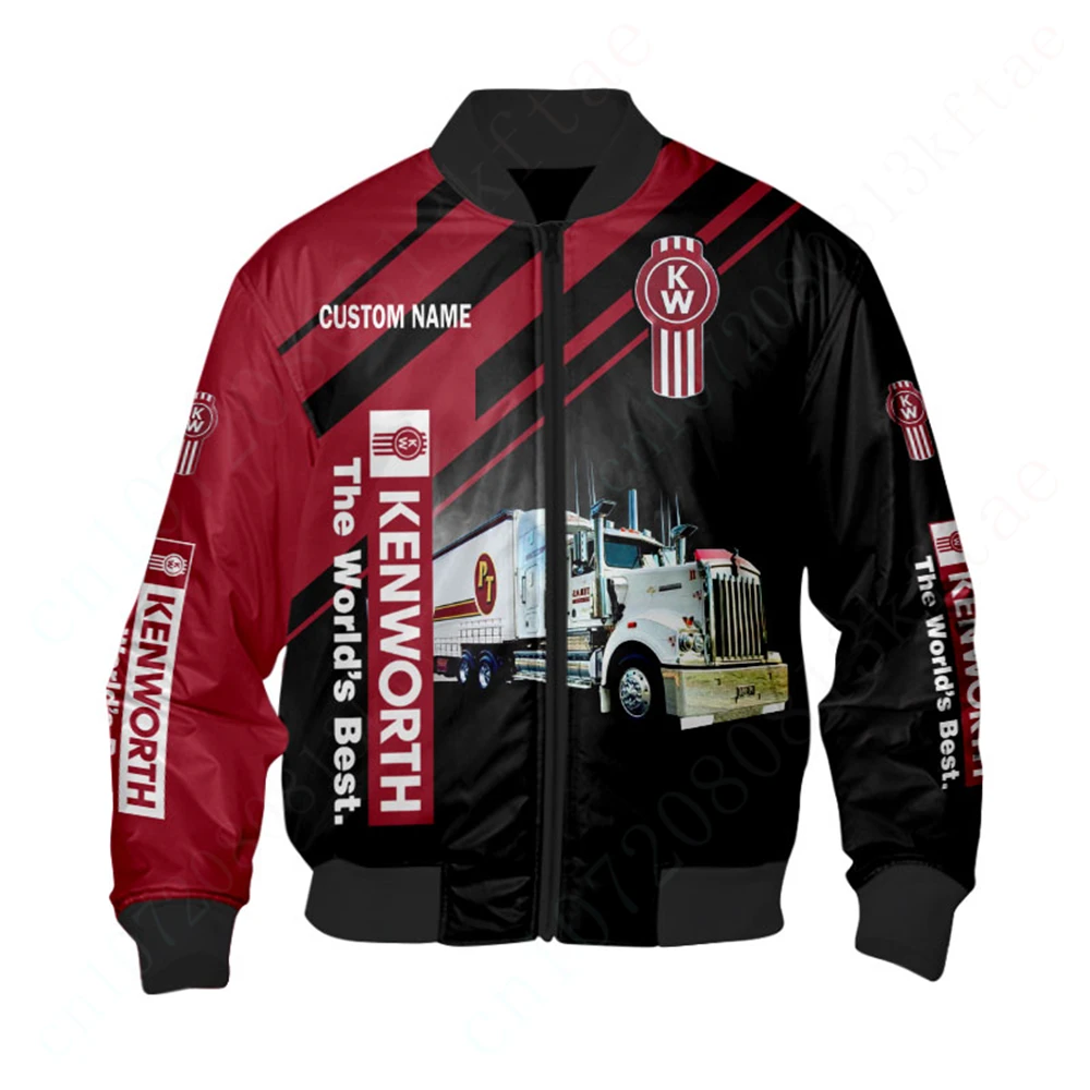 Kenworth Bomber Jacket Thick Coats Harajuku Parkas Jacket Jackets For Men's Clothing 3D Windbreaker Techwear Baseball Uniform