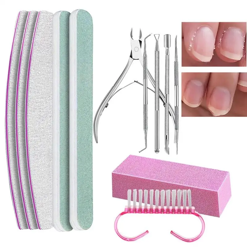 Manicure Set For Salon 12Pieces Nail Care Kit 100/180 Manicure Tools Nail Tools Includes Nail Cuticle Nipper Triangular Cuticle