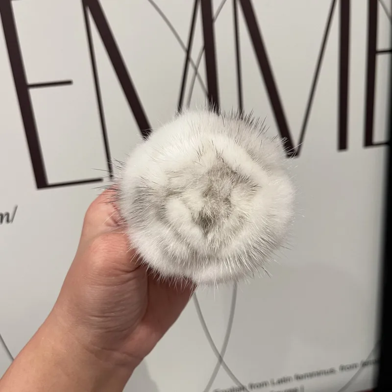 Real Mink Fur Camellia Brooch For Women Simple Stylish Brooch Real Fur Brooch Luxury Fur Accessory Clothes Scarf Decorative