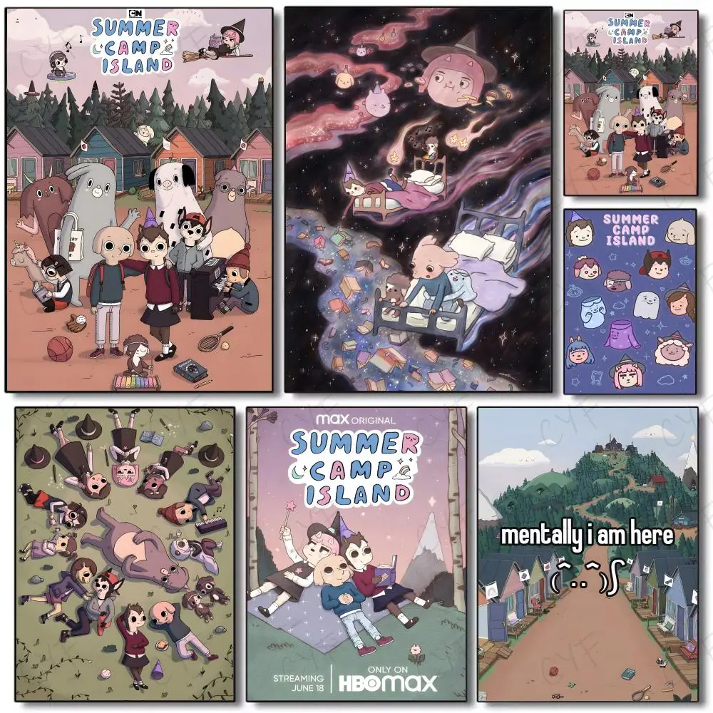 Pôster de bruxas do Summer Camp Island HBO, pintura de arte de parede, mural para sala de estar, decoração de casa e presentes