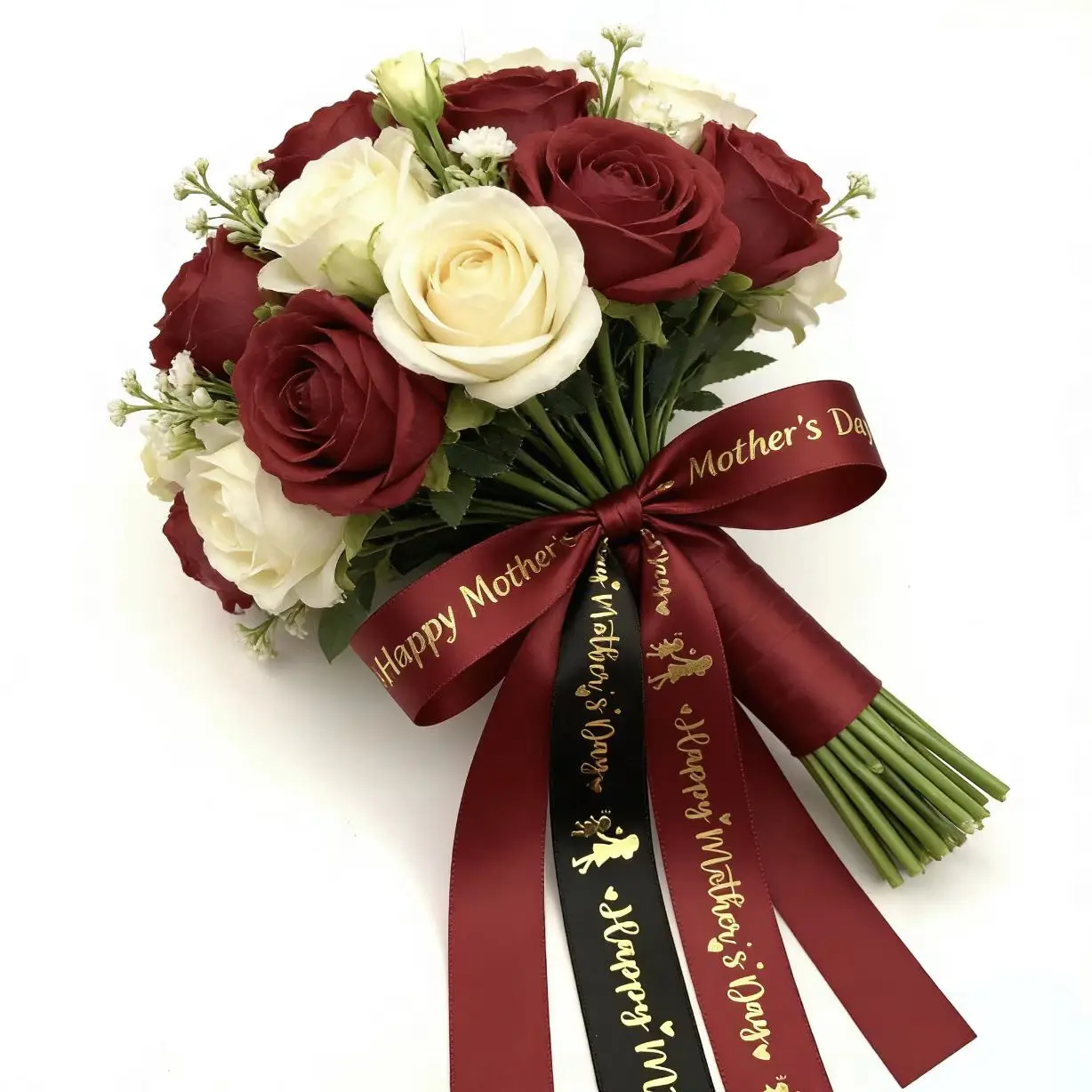 5-yard Mother's Day gilded ribbon flower packaging gift box, gift decoration, baking cake ingredients, DIY handicraft