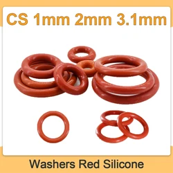 CS 1mm CS 2mm CS 3.1mm Washers Red Silicone VMQ O Ring Gasket  Waterproof Insulated Rubber Silicon Rings Food Grade Sealing