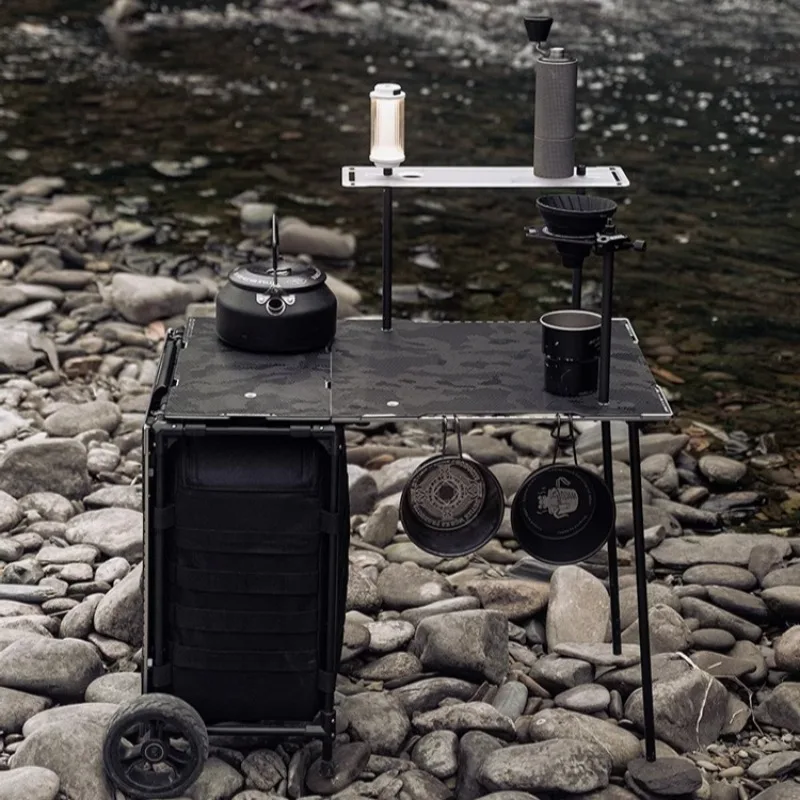 

Convenient Lightweight Hiking Table Foldable Portable User-friendly Pull Rod Table Multifunctional Camping Outdoor Furnishings