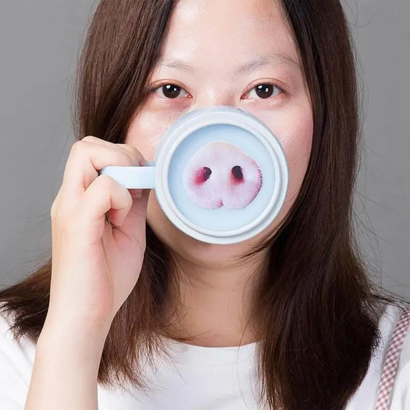 5Pcs Pig Nose Cup Patch Funny Animal Decorative Stickers For Cup Bottom Decor Creative Pig Nose Stickers Decal Prank Gag Gifts