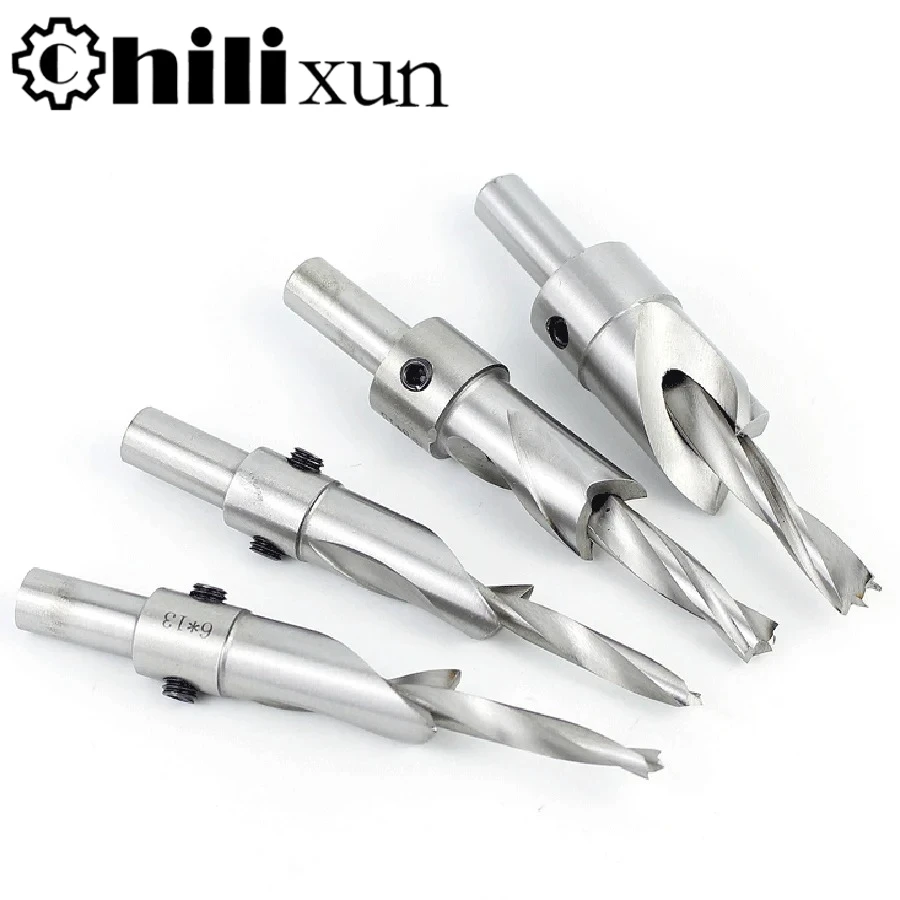 

Деревообрабатывающее сверло с зенковкой, сверло для салата из быстрорежущей стали, ступенчатое сверло, двухступенчатое винтовое сверло с отверстием для открывания с двойным отверстием