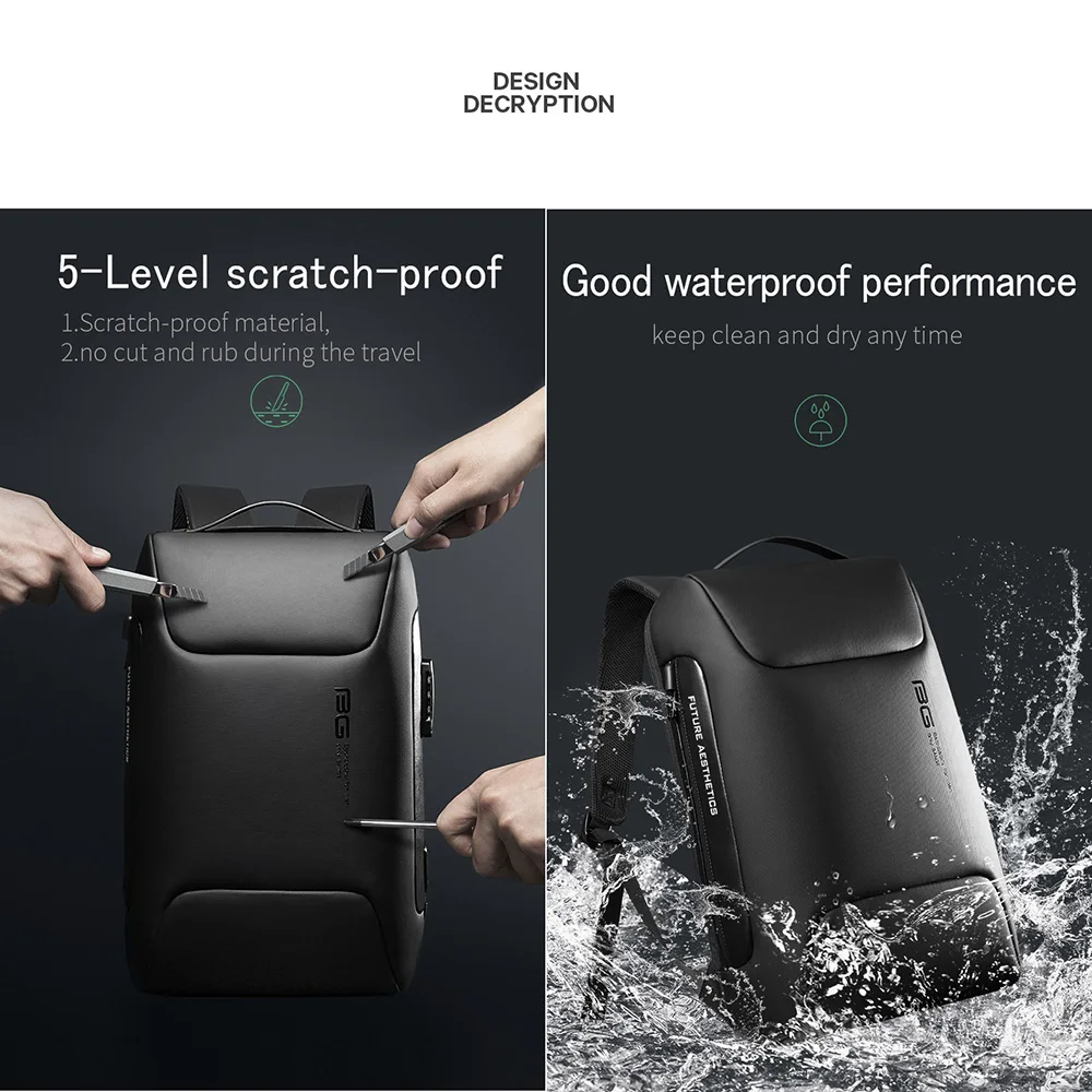 Business Backpack Men Luxury Anti-theft Waterproof School Laptop Backpacks USB Charging Travel Bag Aesthetic Backpack Design