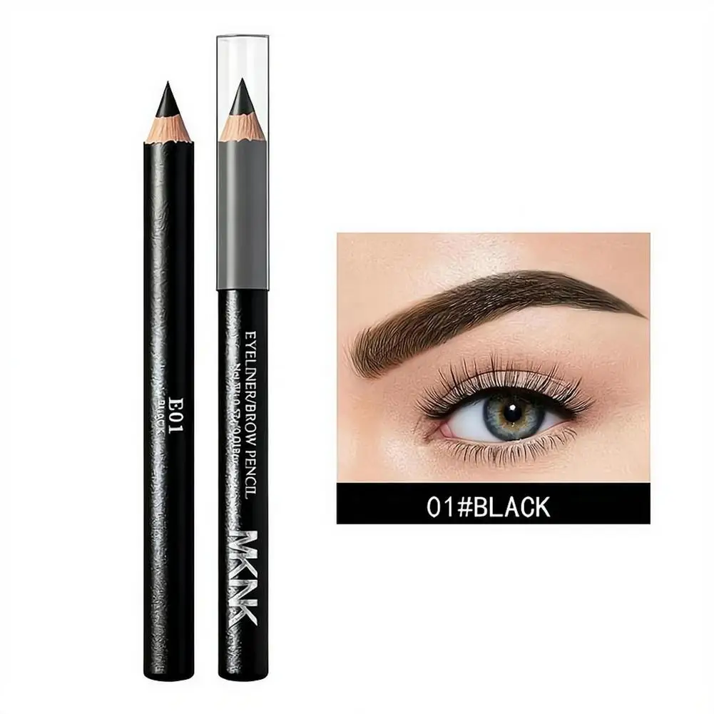 Dual Use Eyeliner Eyebrow Pencil Waterproof Long Lasting Natural Makeup 0.5g Black Dark Brown Brown Colors for All Skin Tones