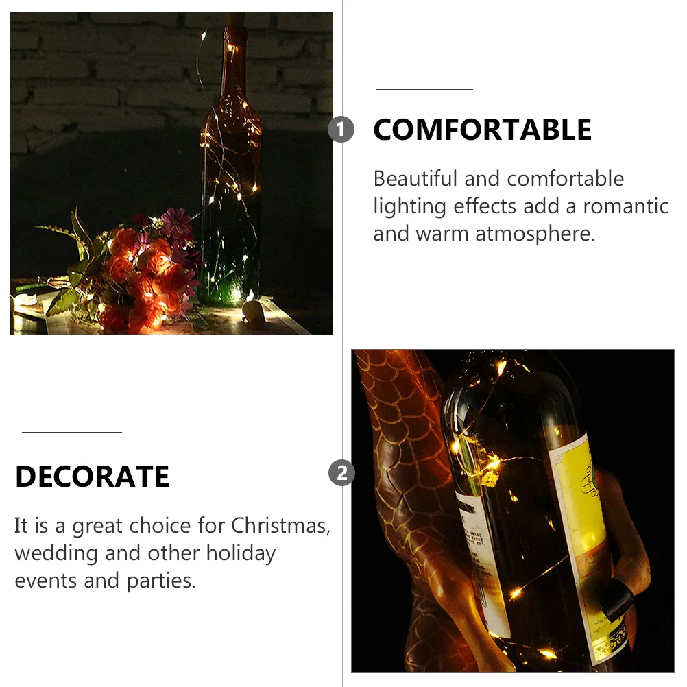 

2Pcs Wine Bottle Copper String Lights Decorative Star-Shaped Operated Cork Lights for DIY Room Garden Wedding Christmas