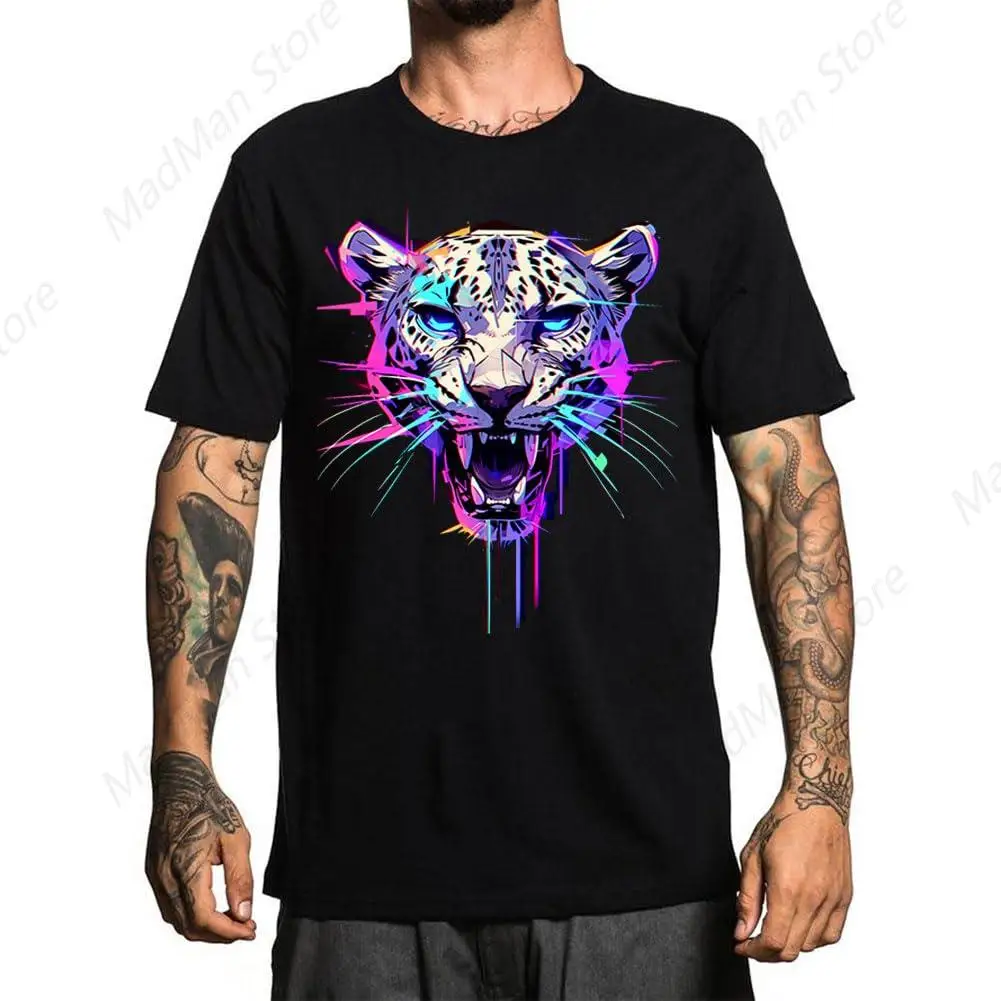 

Leopard Skull T-Shirt for Women Men Graphic Tee Cotton Breathable Casual T-Shirts