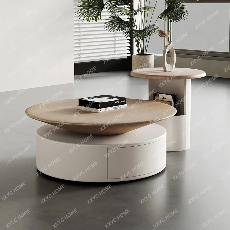 LLog color round coffee table wabi sabi wind modern simple Internet celebrity home living