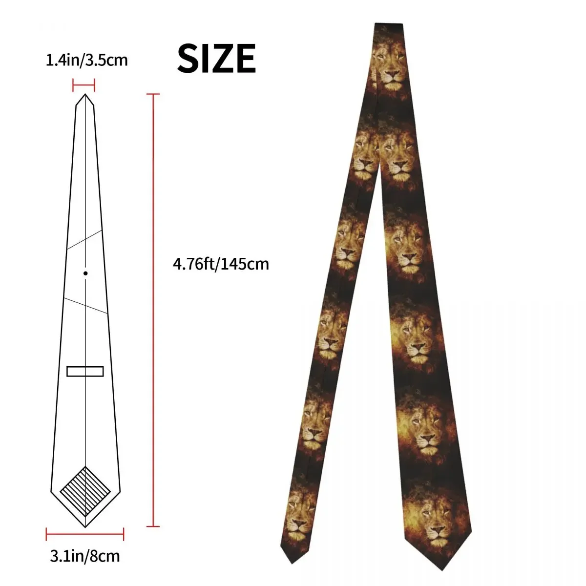 Fashion Lion Of Judah Jesus Necktie for Men Personalized Silk Christian Faith Judah Business Tie