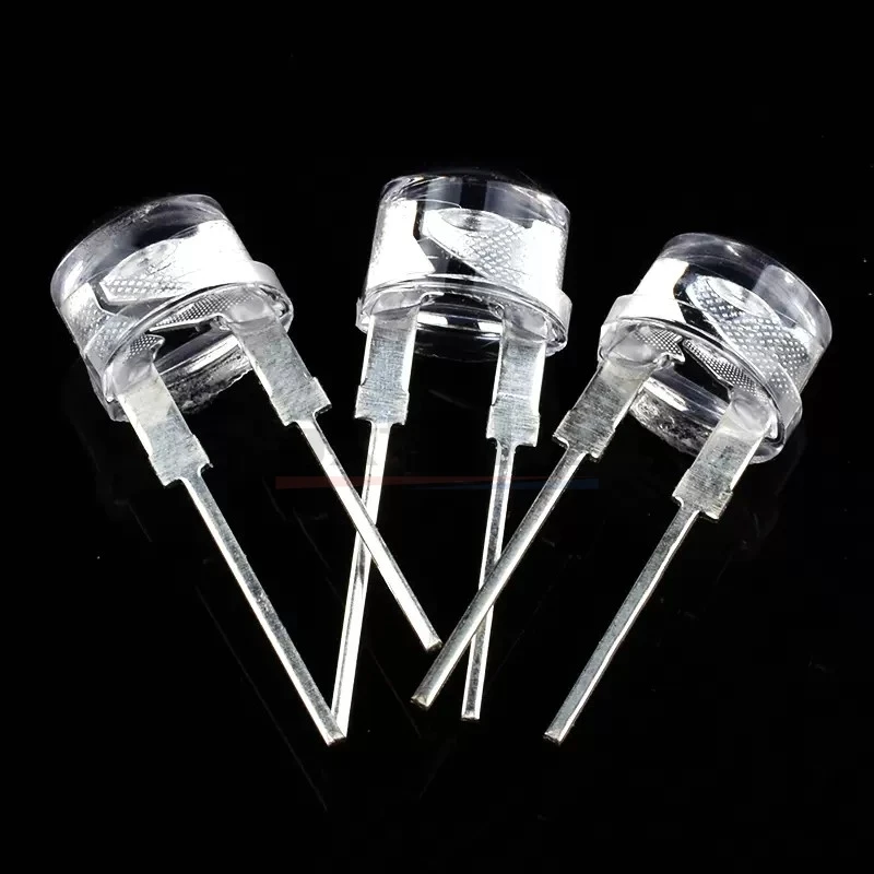 100PCS 8mm LED White Red Yellow Blue Green Super Bright Diode Led Power Straw Hat Lamp Bead Light Bulbs Emitting Diode Lamp 0.5W