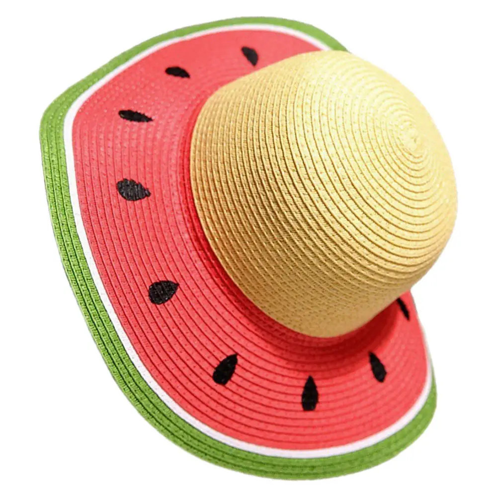 Kids Straw Sun Hat with Wide Brim, Breathable & Foldable UV Protection for Summer Beach and Outdoor Activities view 5