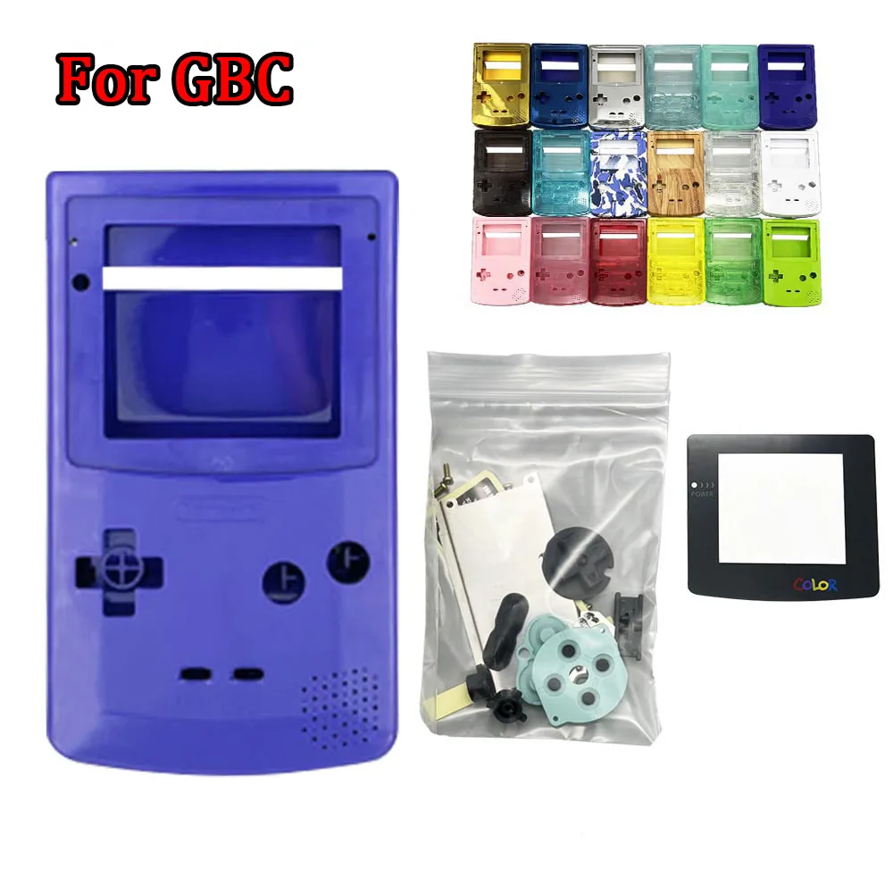 Colorful Color Housing High Quality Shell With Glass Accessory Set For GameBoy Color GBC 2.45inch IPS LCD and Original Screen