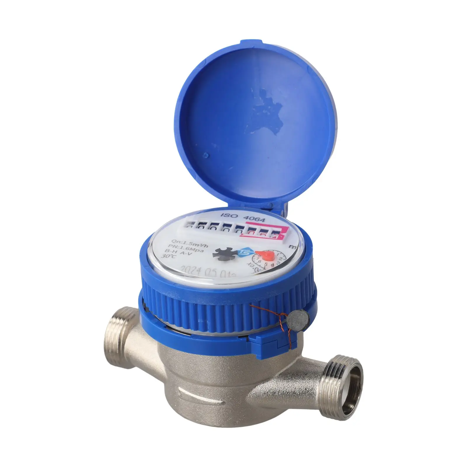 1Pcs Smart Digital Water Meter Household Mechanical Rotor Pointer Cold Water Meter 360° Adjustable Rotation Counter