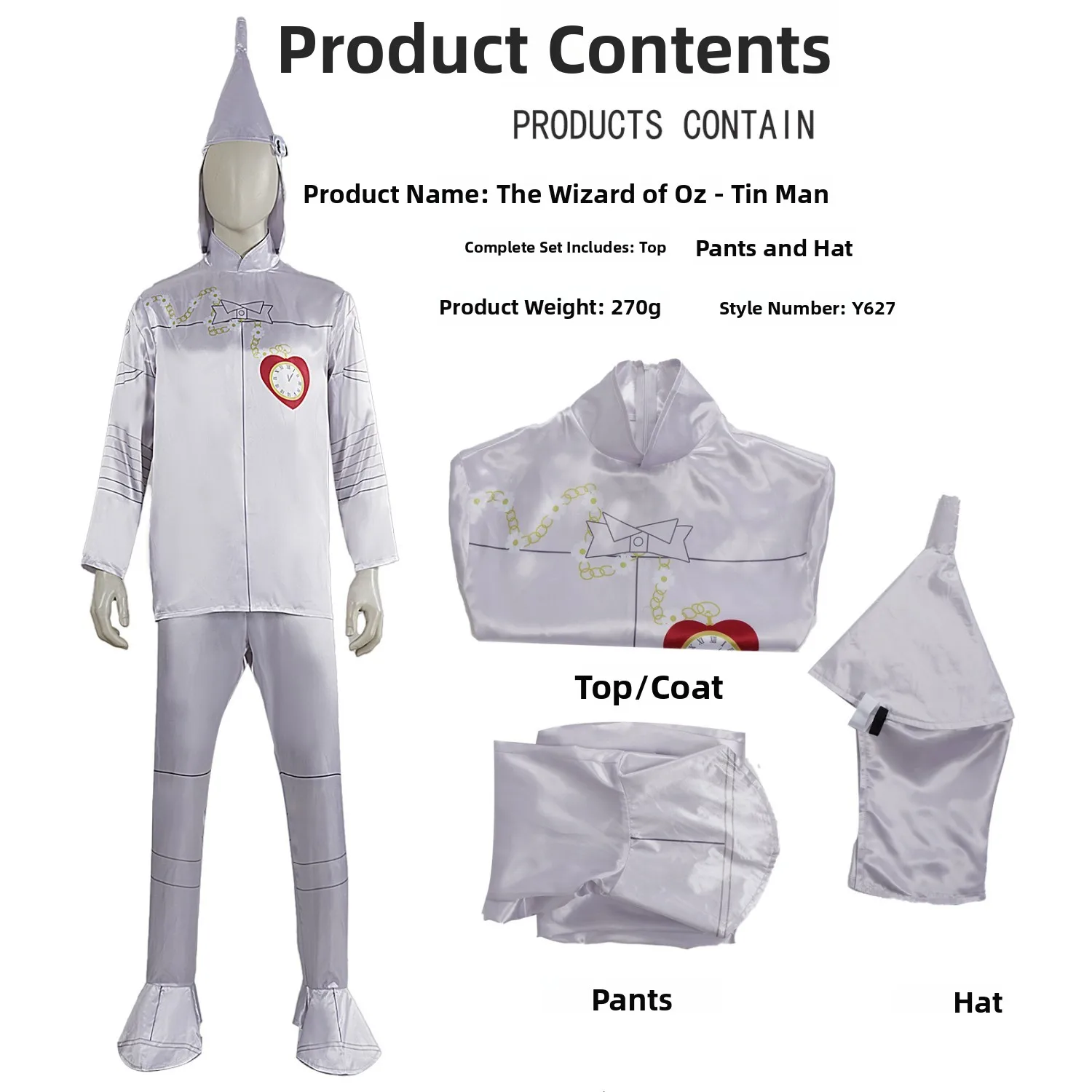 زي رجل الحديد للبالغين من الجنسين لعيد الهالوين، زي ساحر أخضر على طراز المرأة من فيلم ساحر أوز، بدلة الرجل الحديدي للحفلات وا...