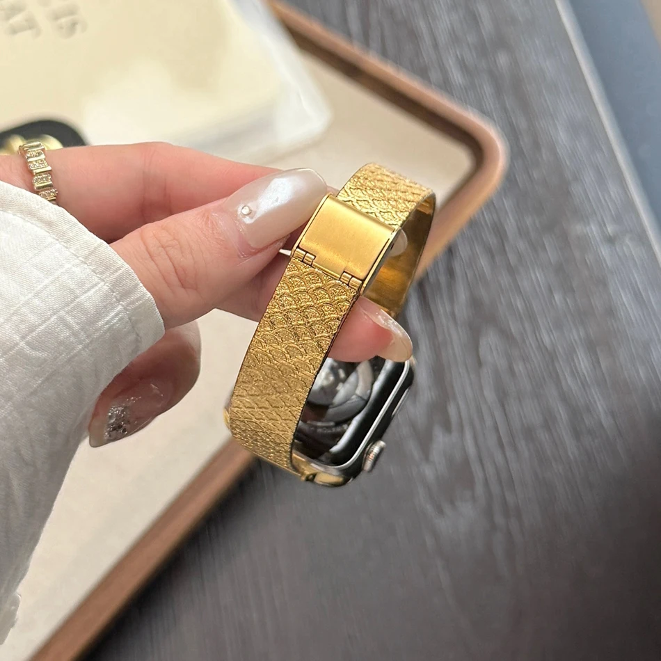 Stainless Steel Strap for Apple Watch 38 40 41 42 44 45 46 49mm Band Iwatch Series 10 9 8 7 6 5 4 3 SE Ultra Crow Feet Bracelet - Image 3