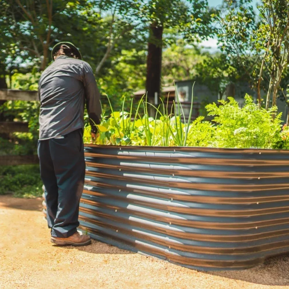 

garden 32" Tall Raised Garden Bed Kits,for Vegetables Flowers Fruits Oval Metal Raised Garden,10 in 1 Modular Raised Planter Box
