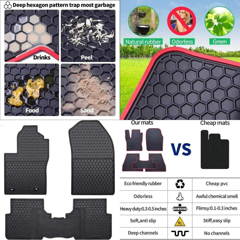 

Car Floor Mats Custom Fit for Ford Fiesta（Not Sport） 2011 2012 2013 2014 2015 2016 2017 2018 2019 Odorless Washable Heavy Duty R