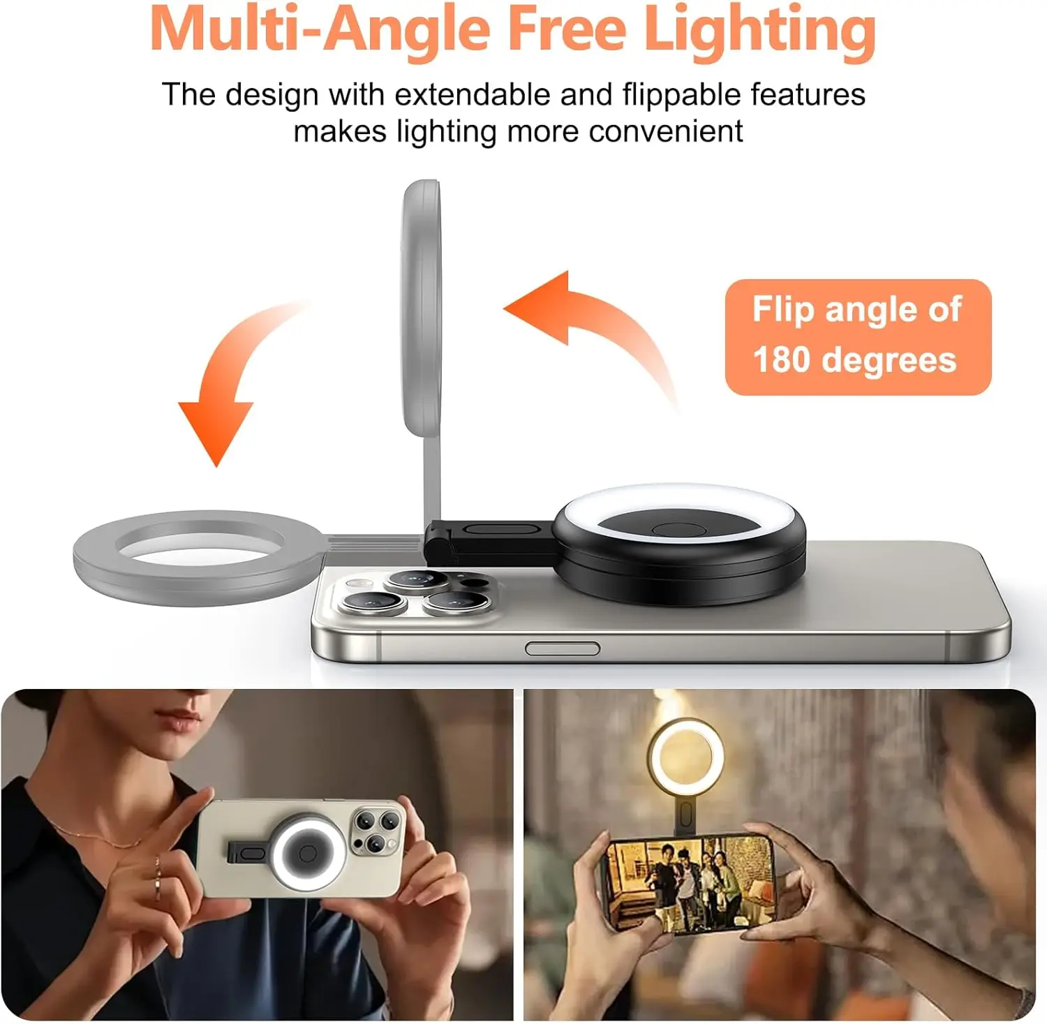 DARHYN Magsafe Lampu Isi Ulang Magnetik LED Lampu Saku Mini Portabel Lampu Selfie Lampu Isi Ulang Cincin Ponsel Video Foto Langsung