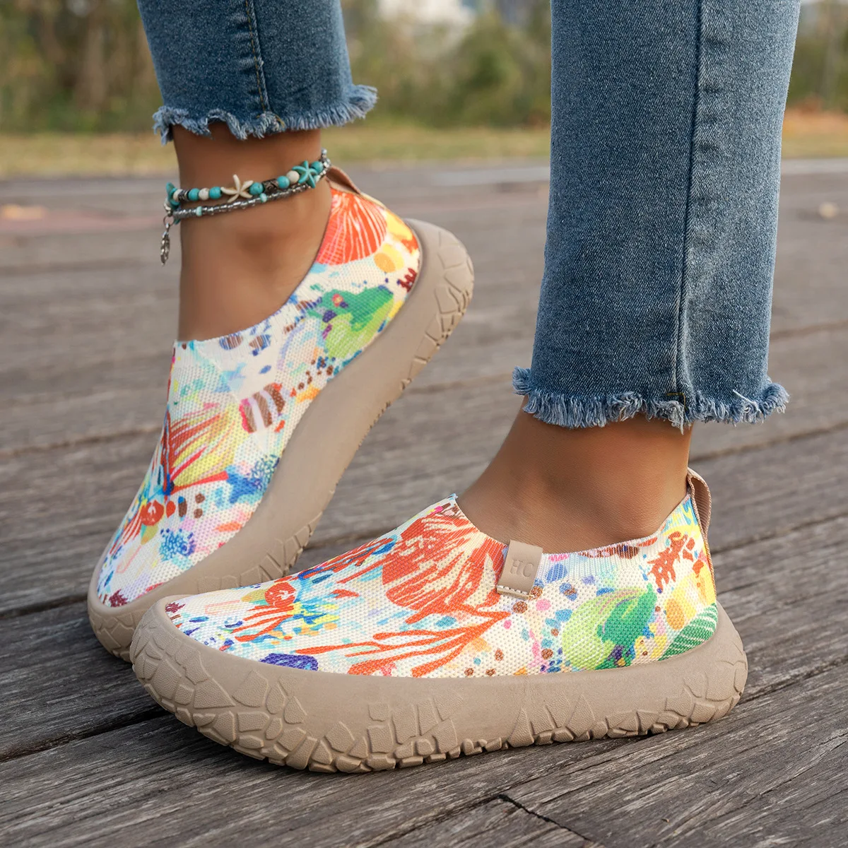 

2026 New Women's Breathable Non-slip Women's Sports and Leisure Widened Non-slip One-pedal Lazy Shoes