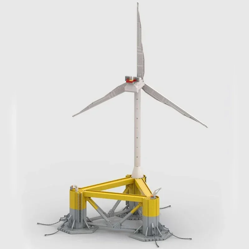 City Street View Modello Moc Mattoni da costruzione Tecnologia di turbina eolica galleggiante Blocchi modulari Regalo Giocattoli di Natale Set fai da te Assemblaggio