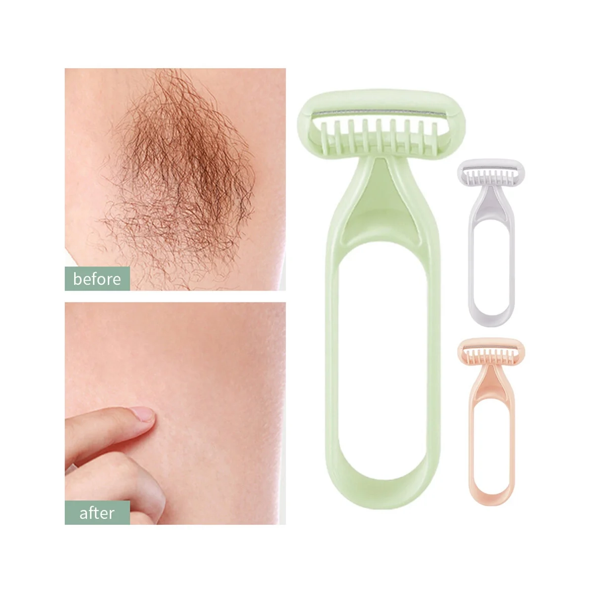 Physical Epilator Painless Safe Body Hair Hair Trimmer Reusable Easy Cleaning Shaving Hair Remover (A)