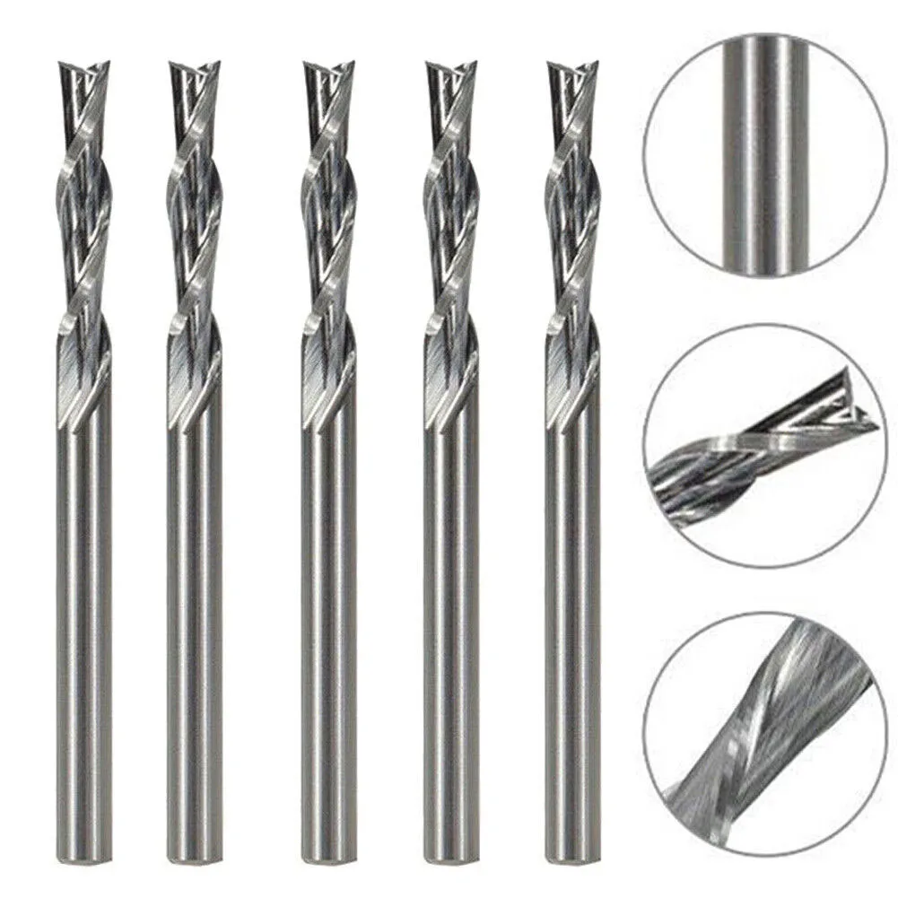 

Solid Carbide Cutting Tools Pack of Five Reliable Down Cut Spiral Router Bits Suitable for Diverse Applications