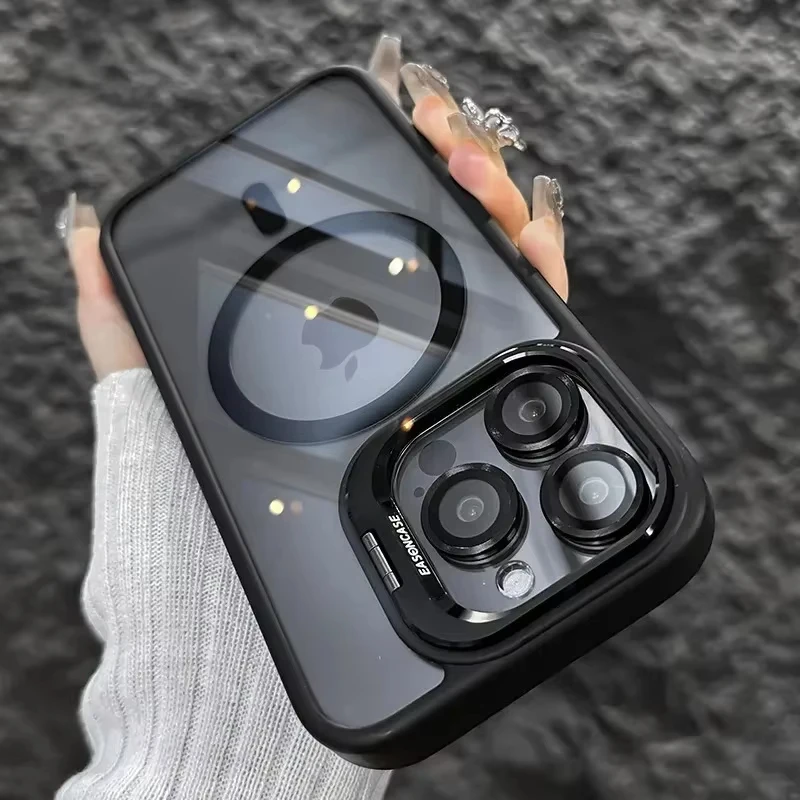 

Роскошный магнитный противоударный чехол для телефона для iPhone 16, Pro Max 15, 14, 13, 12, 11, 17 Air для Magsafe, стеклянная защитная крышка для объектива