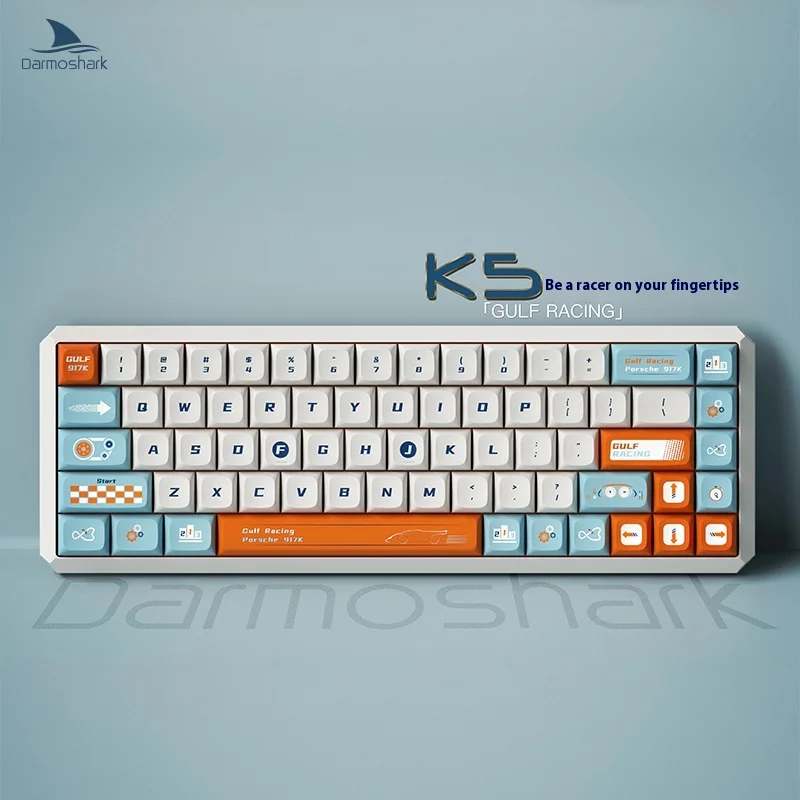 

Механическая клавиатура Darmoshark K5, беспроводная офисная игровая клавиатура 2,4 ГГц, Двухрежимная шариковая крышка, популярный выбор, 68 клавиш, проводная клавиатура в подарок